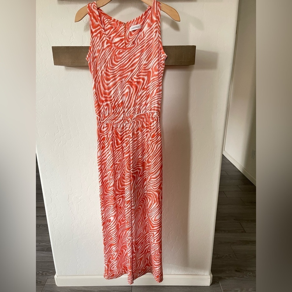 Calvin Klein| Boho Groovy 70’s Style Wide Leg Jumpsuit in Bold Print—Size 4•••